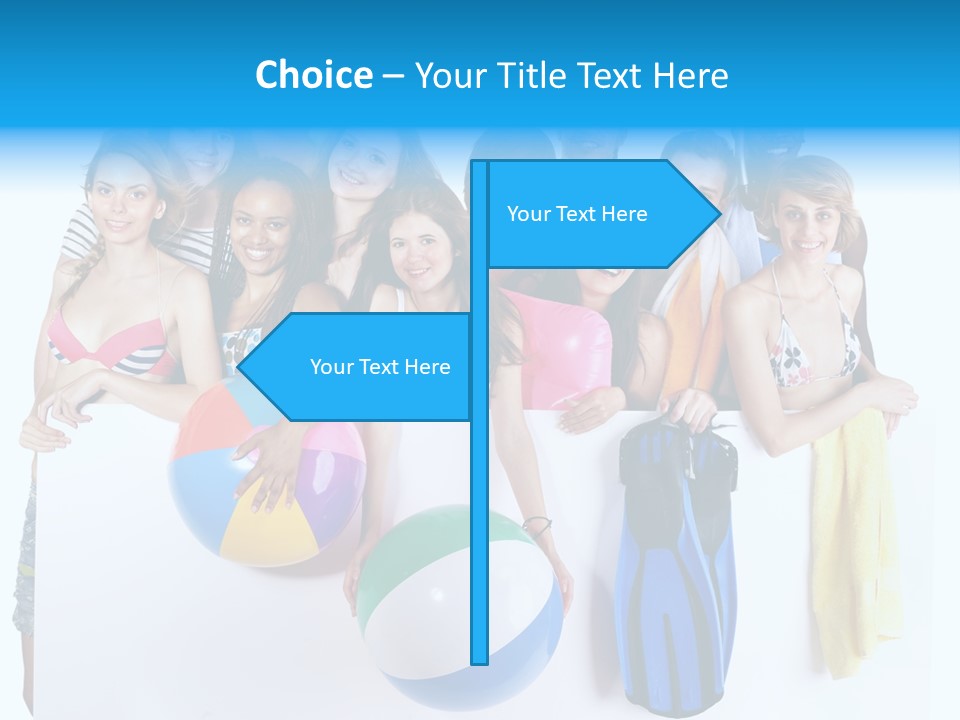Beach Group Caucasian PowerPoint Template
