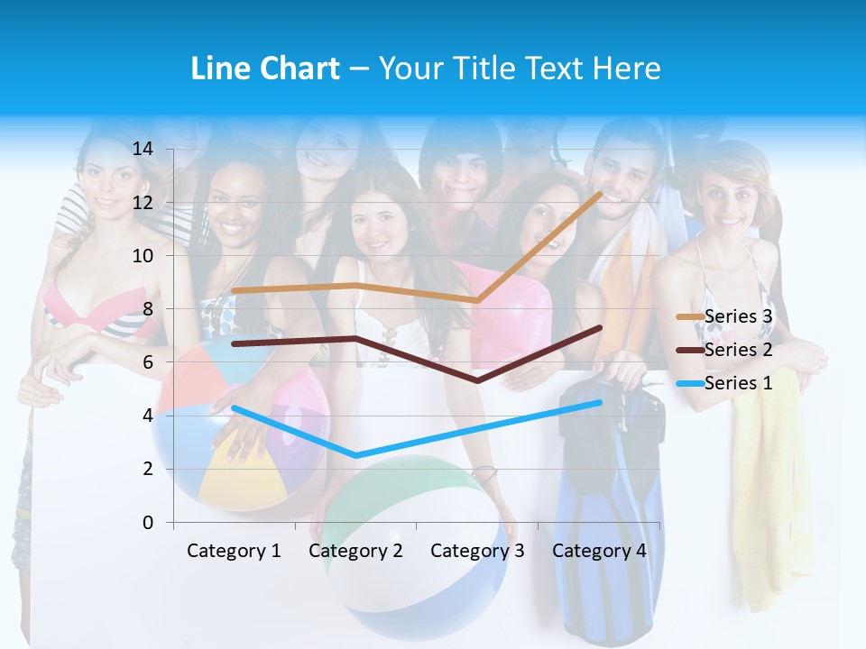 Beach Group Caucasian PowerPoint Template