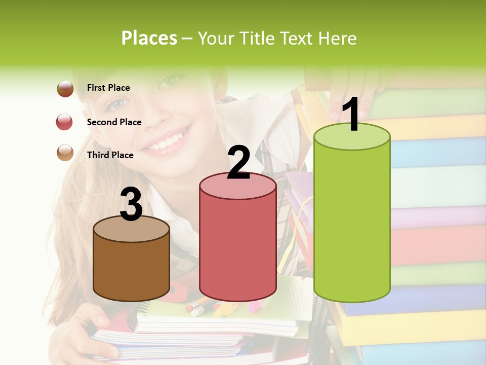 Schoolgirl Female Studying PowerPoint Template