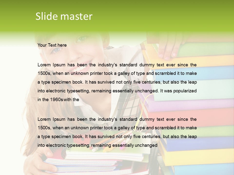 Schoolgirl Female Studying PowerPoint Template