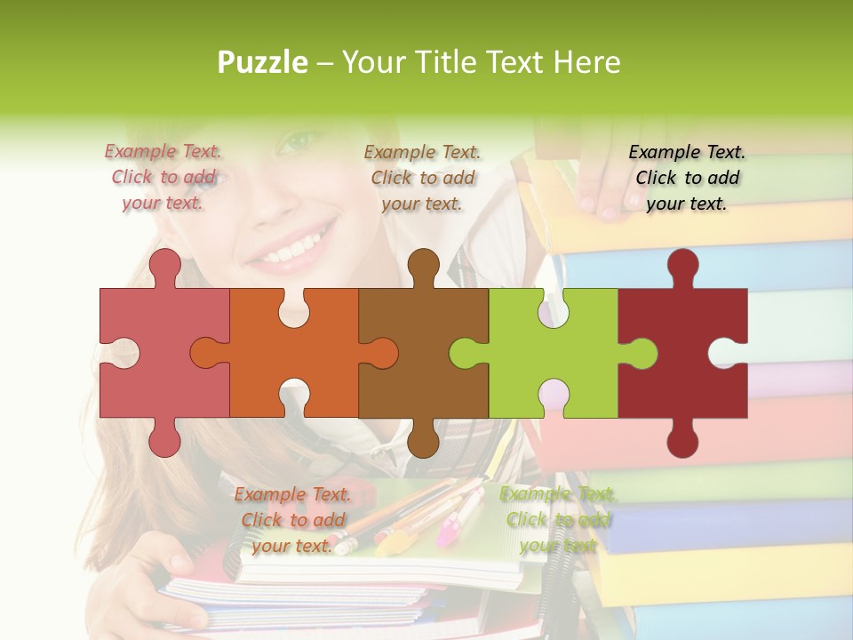 Schoolgirl Female Studying PowerPoint Template