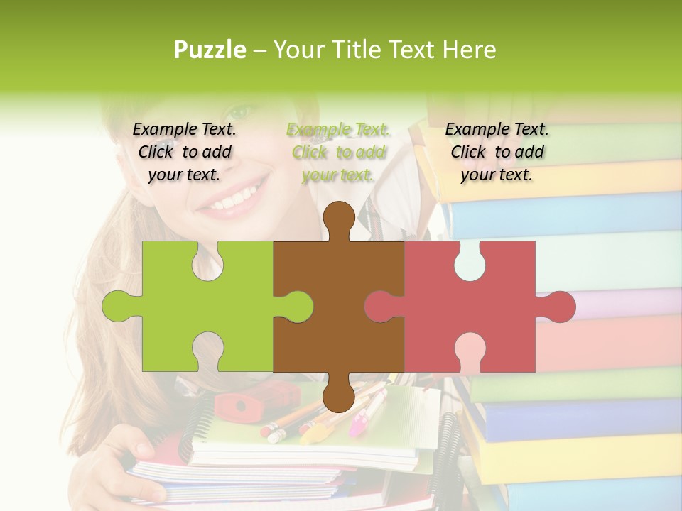 Schoolgirl Female Studying PowerPoint Template