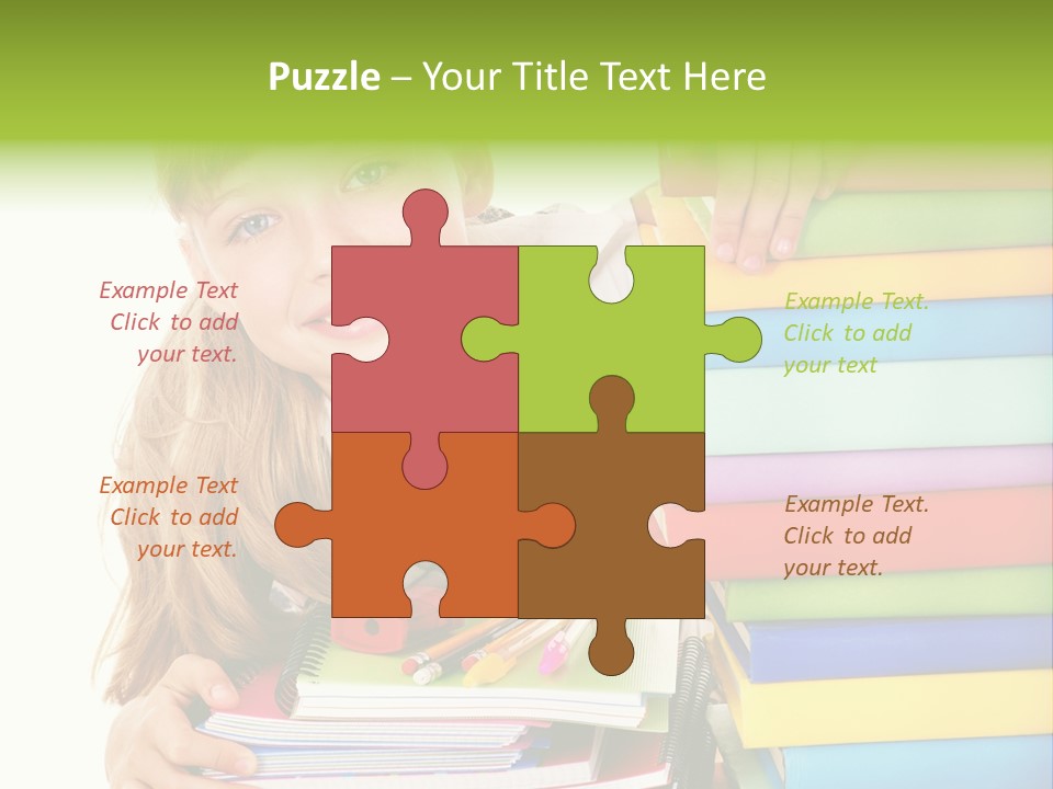 Schoolgirl Female Studying PowerPoint Template