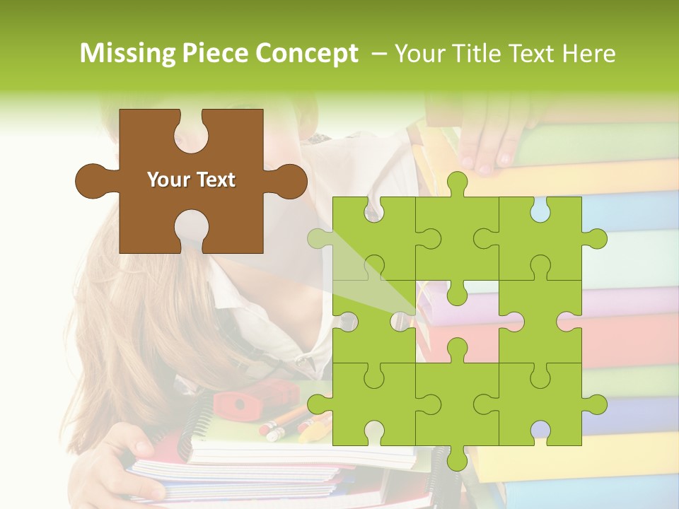 Schoolgirl Female Studying PowerPoint Template