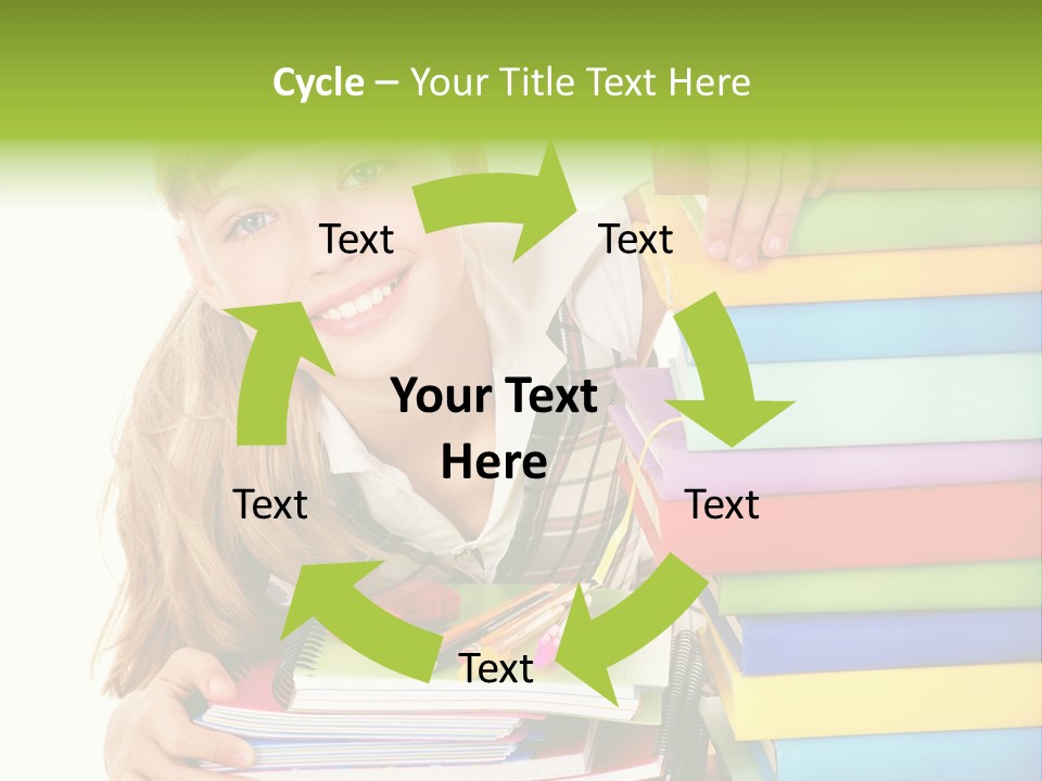 Schoolgirl Female Studying PowerPoint Template