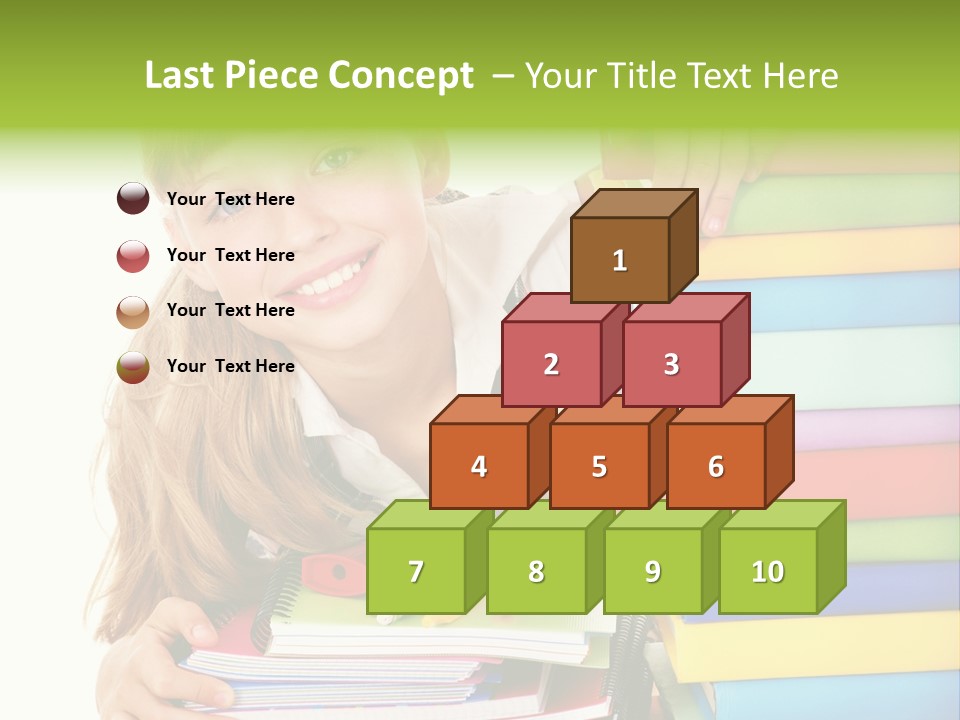 Schoolgirl Female Studying PowerPoint Template