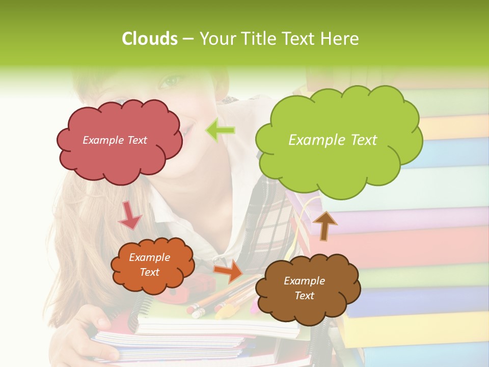 Schoolgirl Female Studying PowerPoint Template