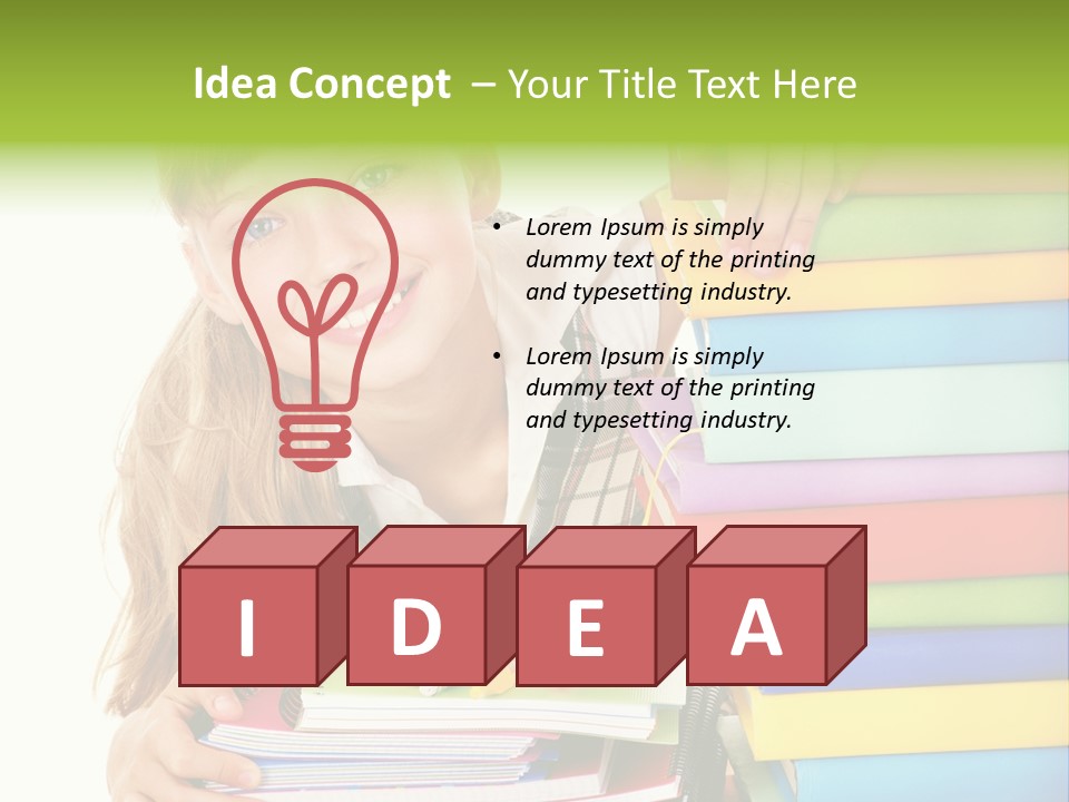 Schoolgirl Female Studying PowerPoint Template