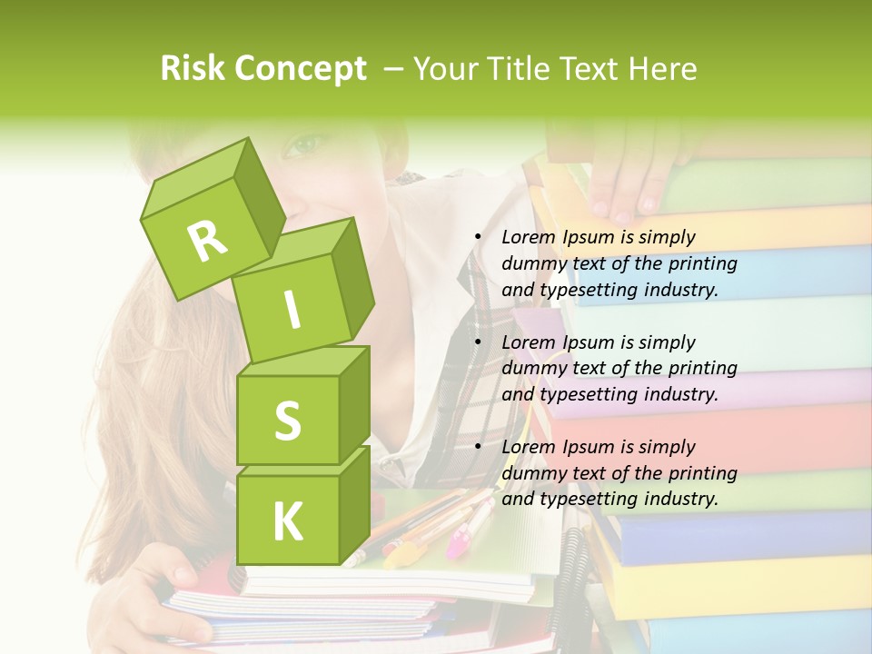 Schoolgirl Female Studying PowerPoint Template