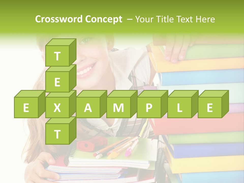 Schoolgirl Female Studying PowerPoint Template