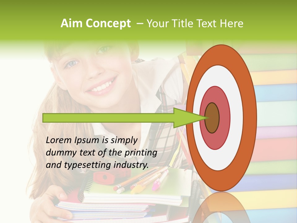 Schoolgirl Female Studying PowerPoint Template