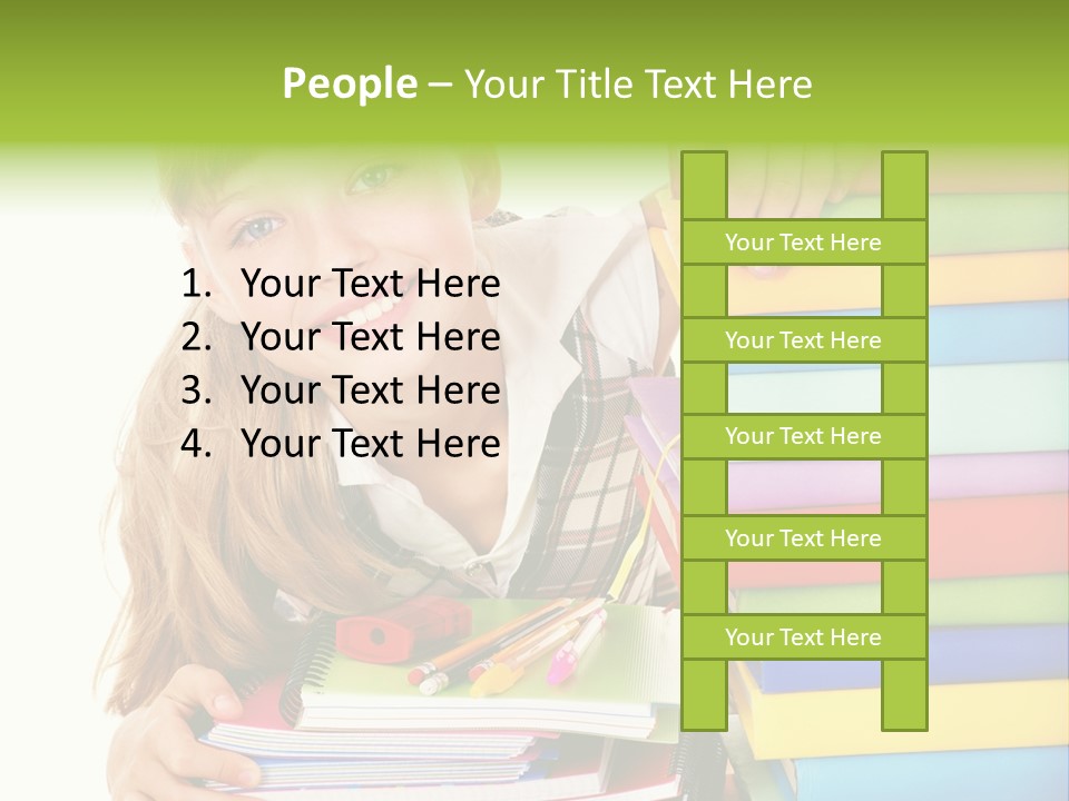 Schoolgirl Female Studying PowerPoint Template