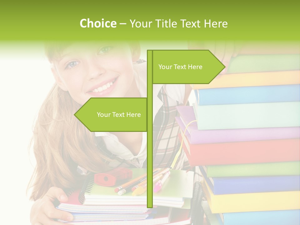 Schoolgirl Female Studying PowerPoint Template