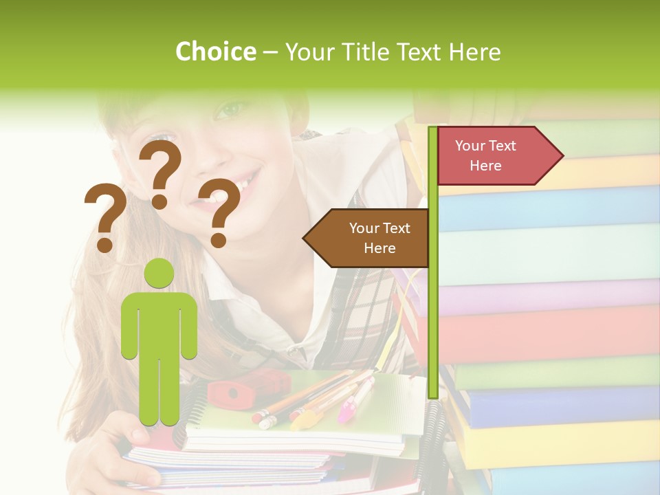 Schoolgirl Female Studying PowerPoint Template