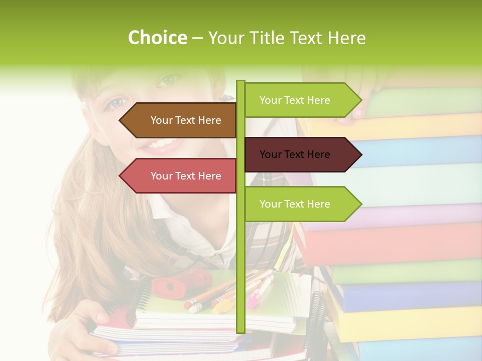 Schoolgirl Female Studying PowerPoint Template