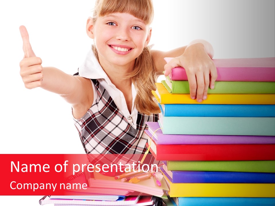 School Cute Schoolchild PowerPoint Template