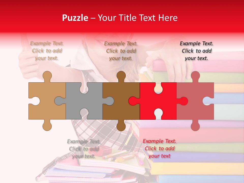 School Cute Schoolchild PowerPoint Template