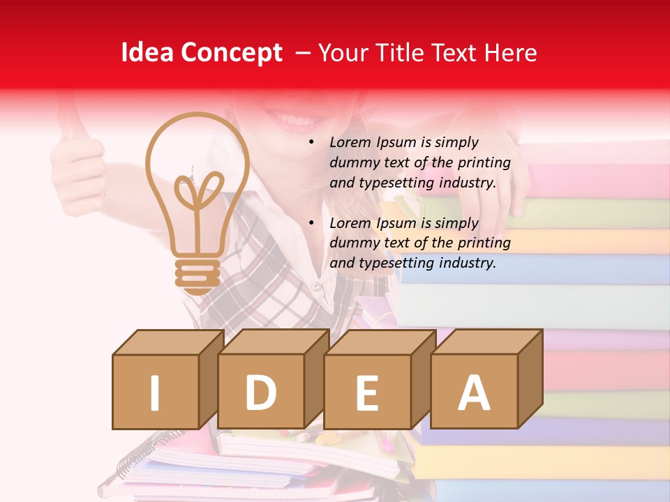 School Cute Schoolchild PowerPoint Template