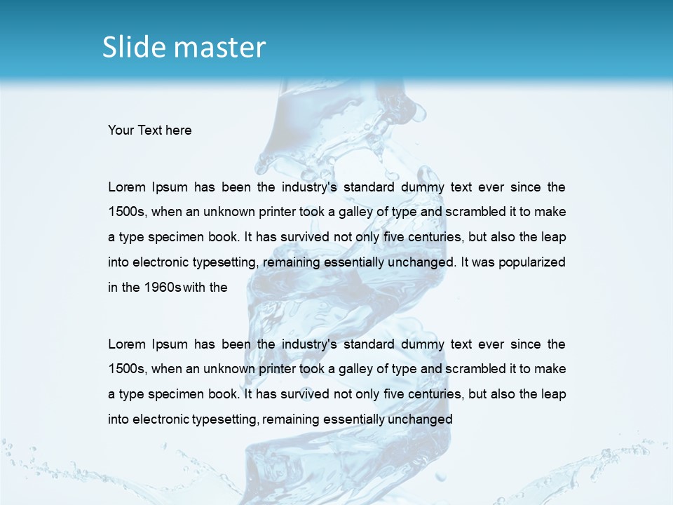 Transparent Water Splashing PowerPoint Template