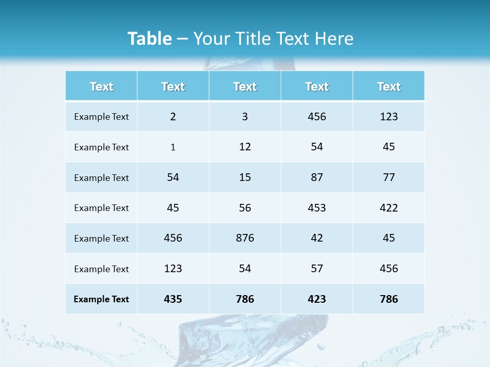 Transparent Water Splashing PowerPoint Template
