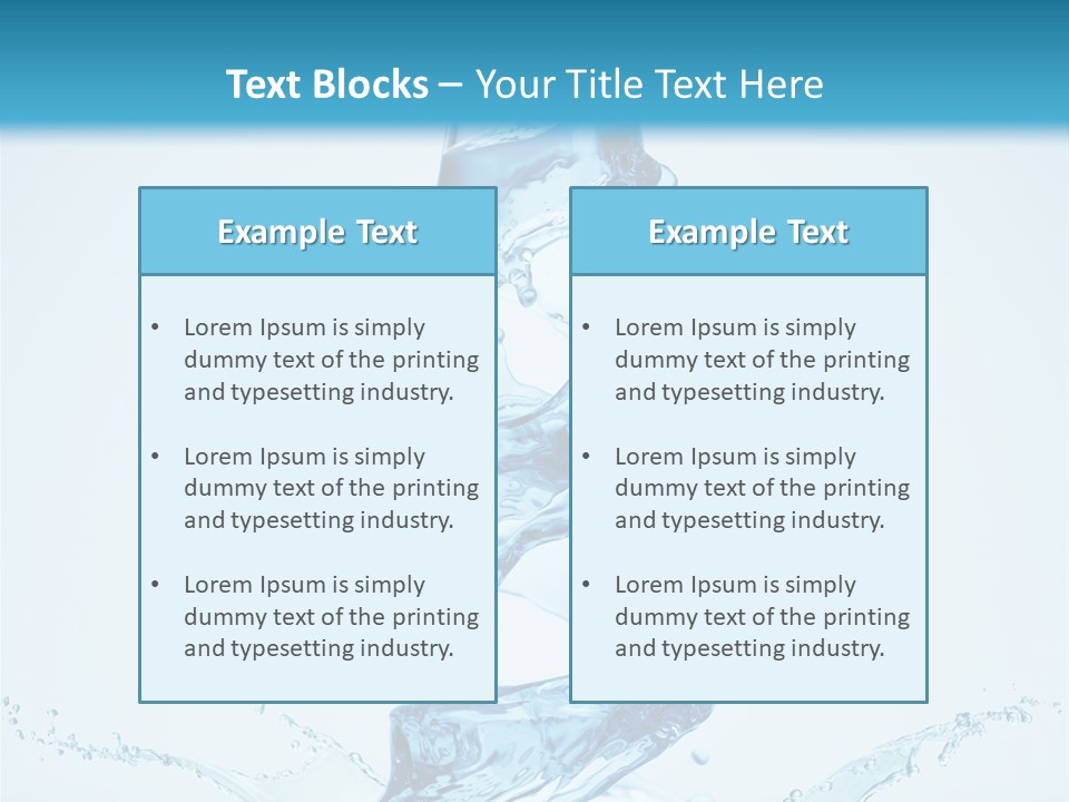 Transparent Water Splashing PowerPoint Template
