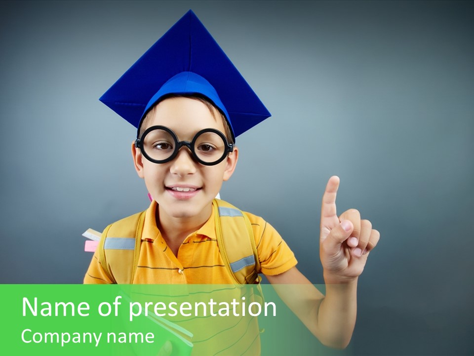 Graduation Smiling Lad PowerPoint Template