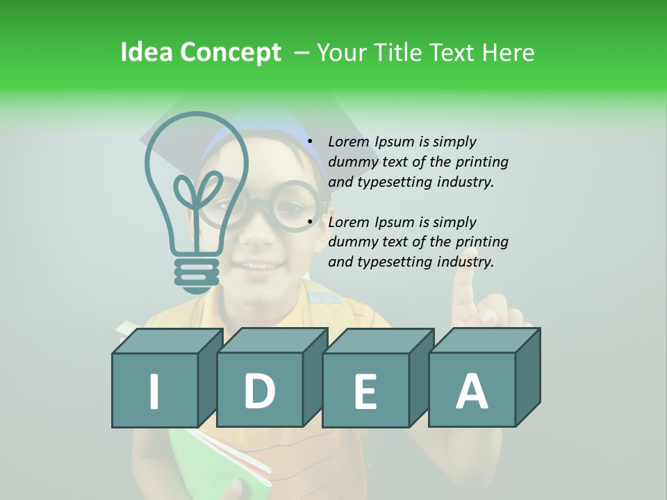 Graduation Smiling Lad PowerPoint Template