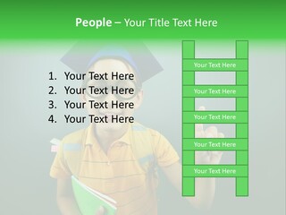 Graduation Smiling Lad PowerPoint Template