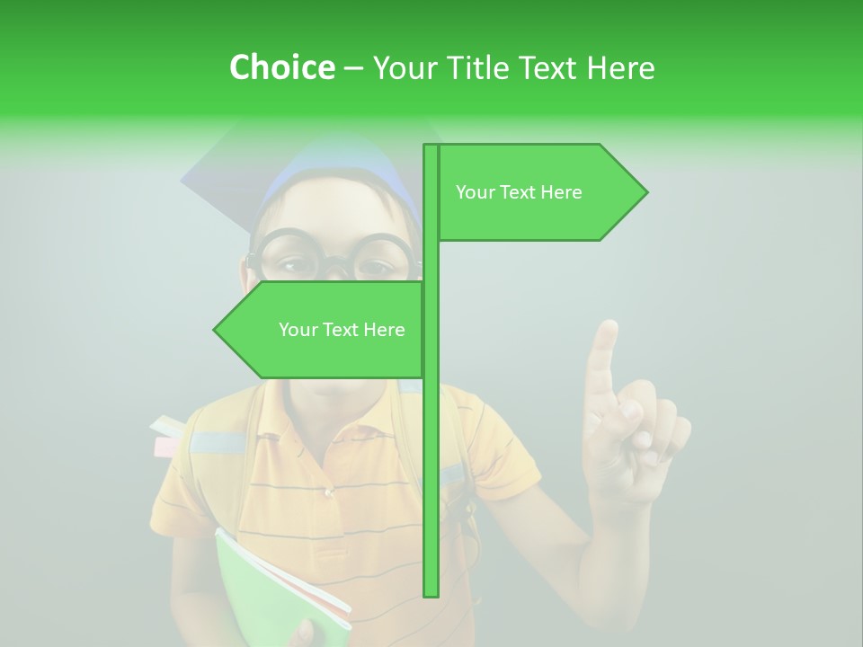 Graduation Smiling Lad PowerPoint Template