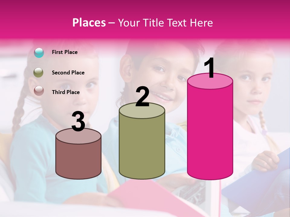 Schoolkid Together Caucasian PowerPoint Template