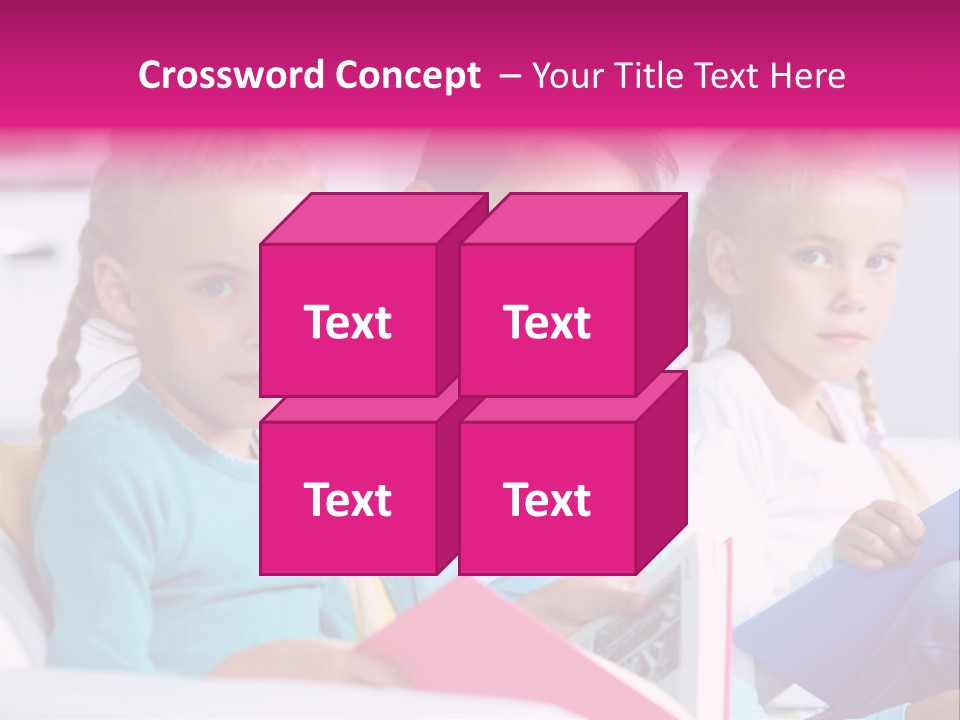 Schoolkid Together Caucasian PowerPoint Template