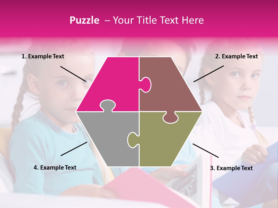 Schoolkid Together Caucasian PowerPoint Template