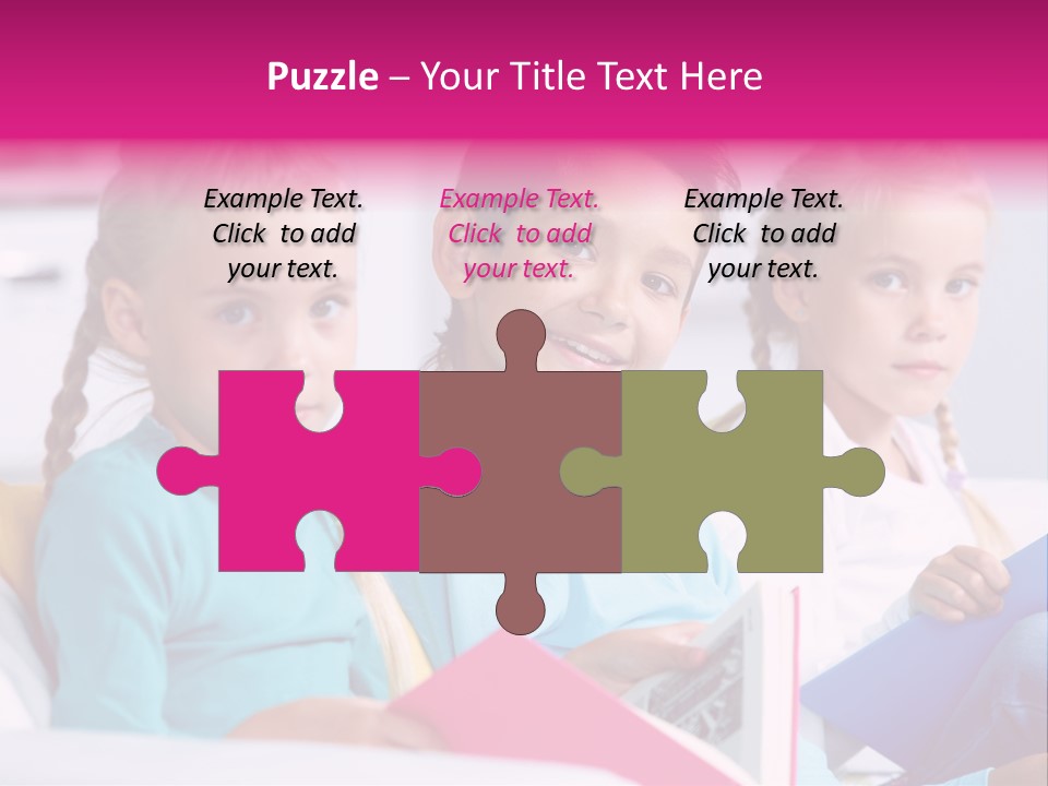 Schoolkid Together Caucasian PowerPoint Template