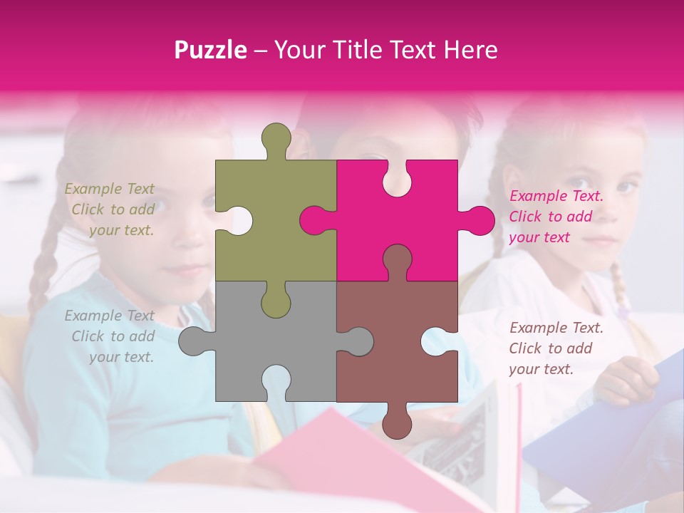 Schoolkid Together Caucasian PowerPoint Template