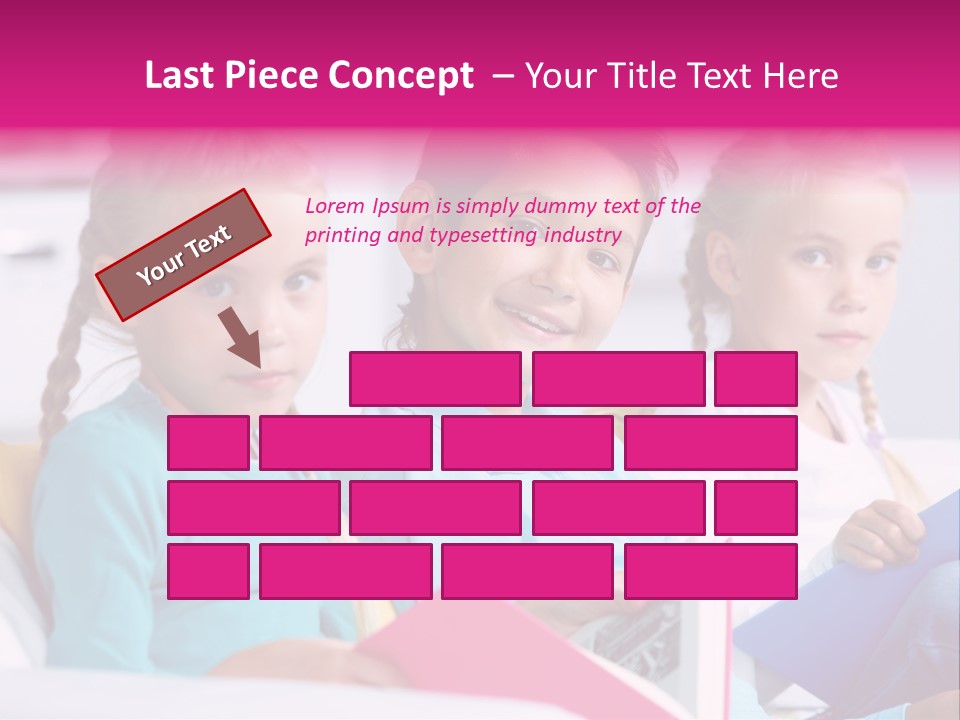 Schoolkid Together Caucasian PowerPoint Template