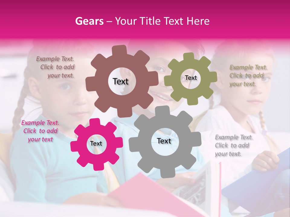 Schoolkid Together Caucasian PowerPoint Template