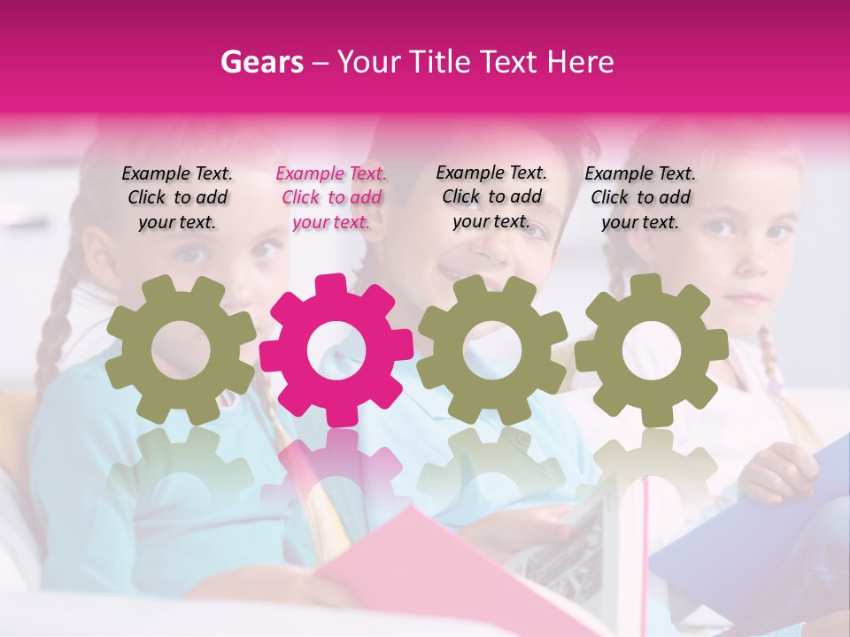 Schoolkid Together Caucasian PowerPoint Template