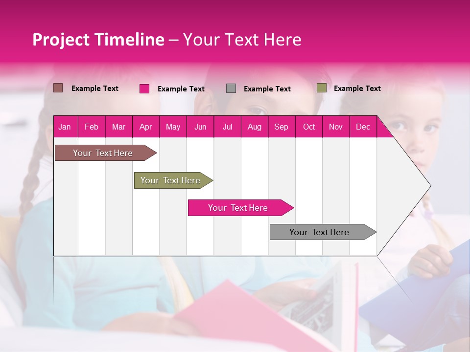 Schoolkid Together Caucasian PowerPoint Template