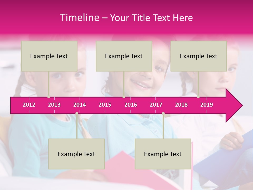 Schoolkid Together Caucasian PowerPoint Template