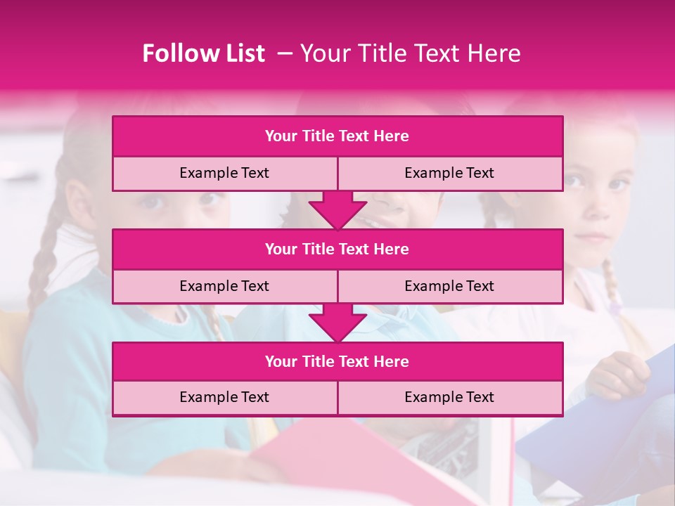Schoolkid Together Caucasian PowerPoint Template