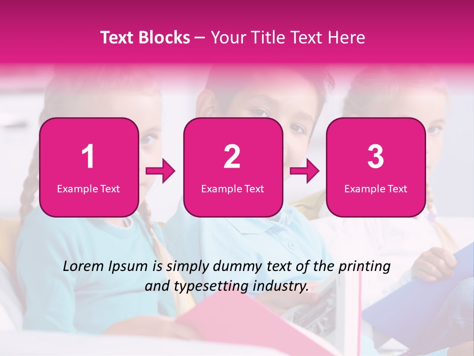 Schoolkid Together Caucasian PowerPoint Template