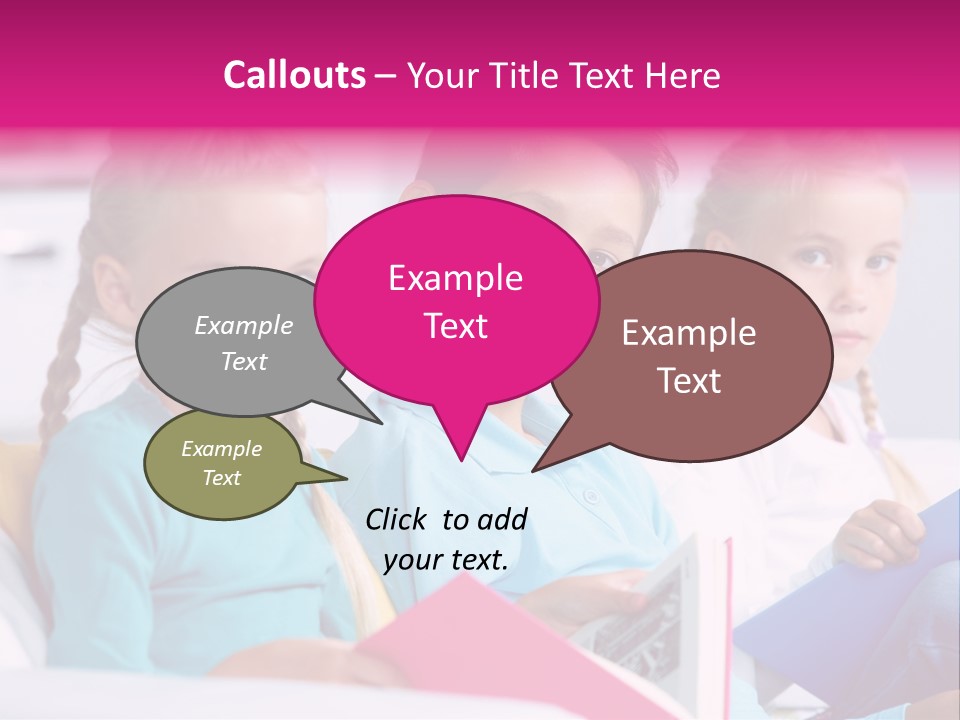 Schoolkid Together Caucasian PowerPoint Template