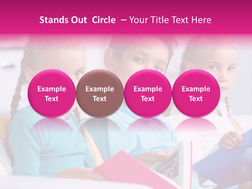 Schoolkid Together Caucasian PowerPoint Template