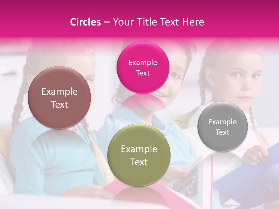 Schoolkid Together Caucasian PowerPoint Template