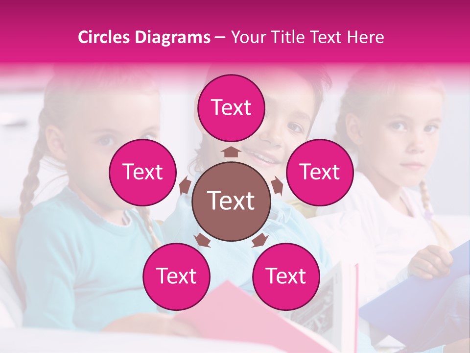 Schoolkid Together Caucasian PowerPoint Template