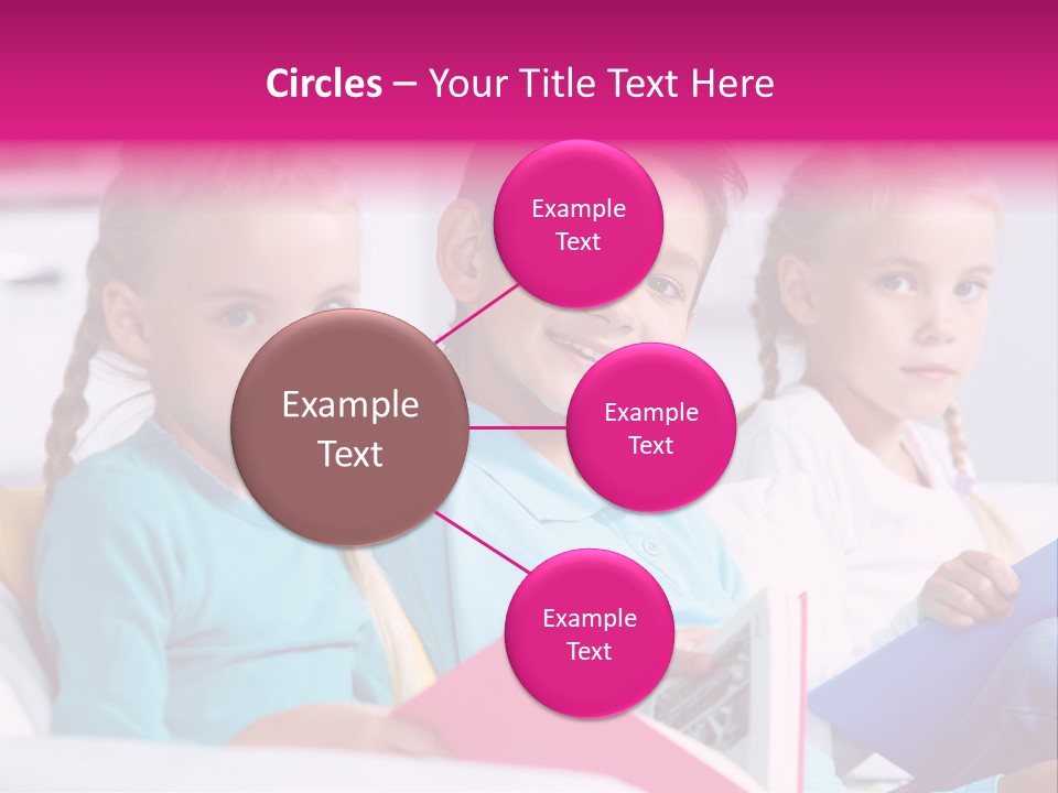 Schoolkid Together Caucasian PowerPoint Template