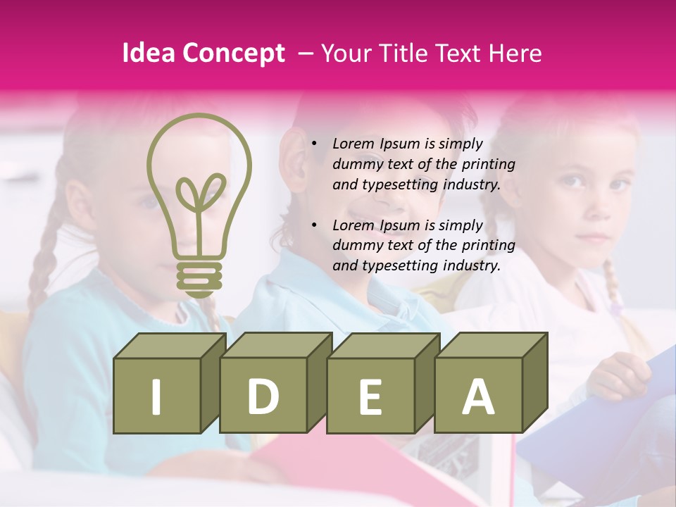 Schoolkid Together Caucasian PowerPoint Template