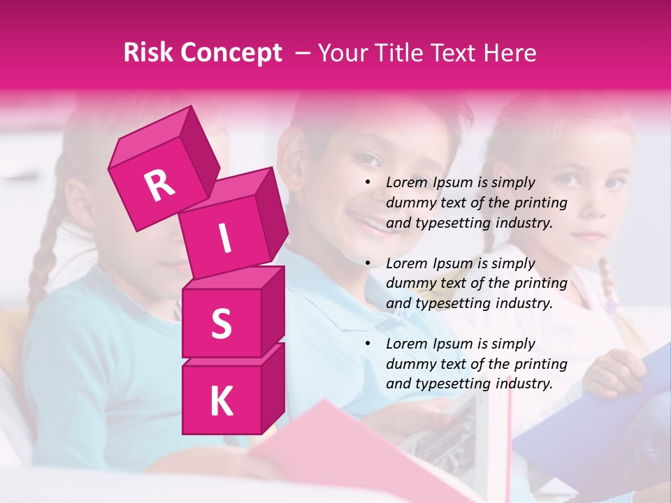 Schoolkid Together Caucasian PowerPoint Template