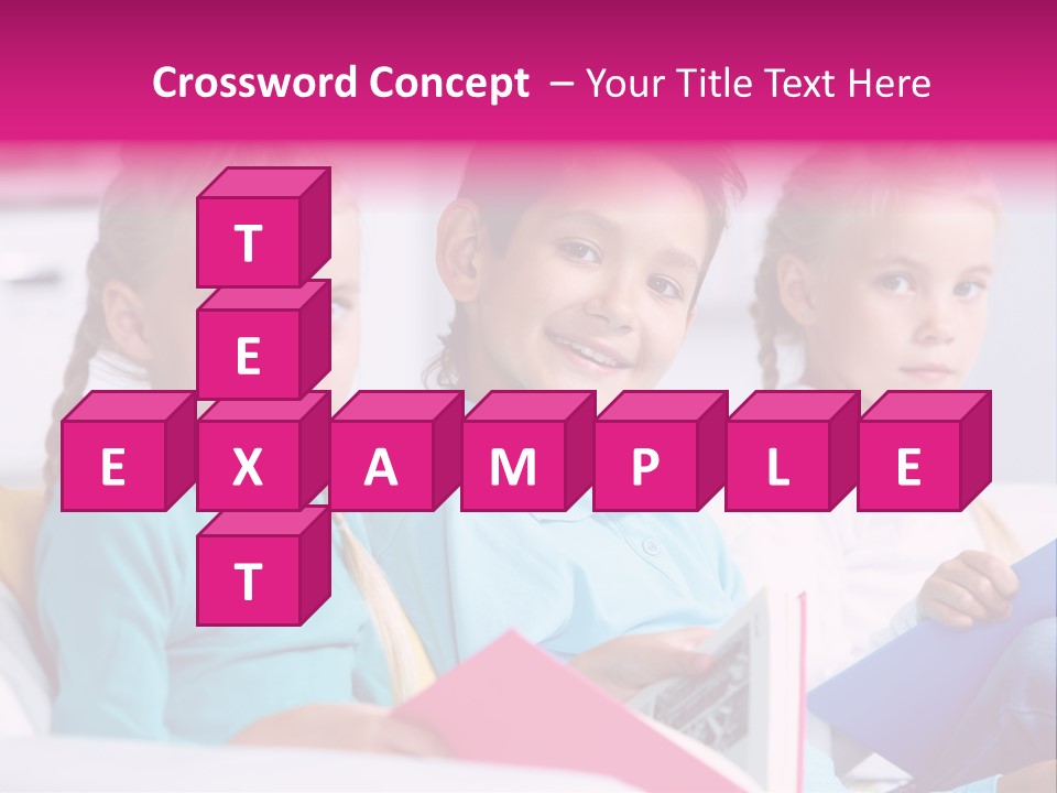 Schoolkid Together Caucasian PowerPoint Template