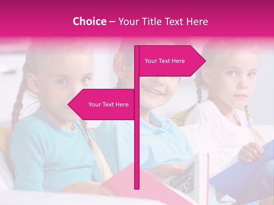 Schoolkid Together Caucasian PowerPoint Template